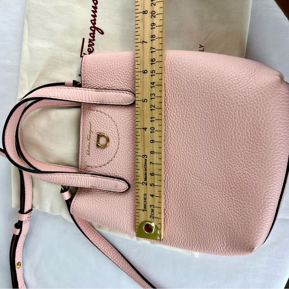 SALVATORE FERRAGAMO Baby Pink Gancini Mini Shopper Tote with dustbag - Picture 12 of 15